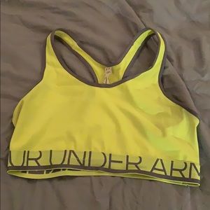 Neon yellow Under armour sports bra